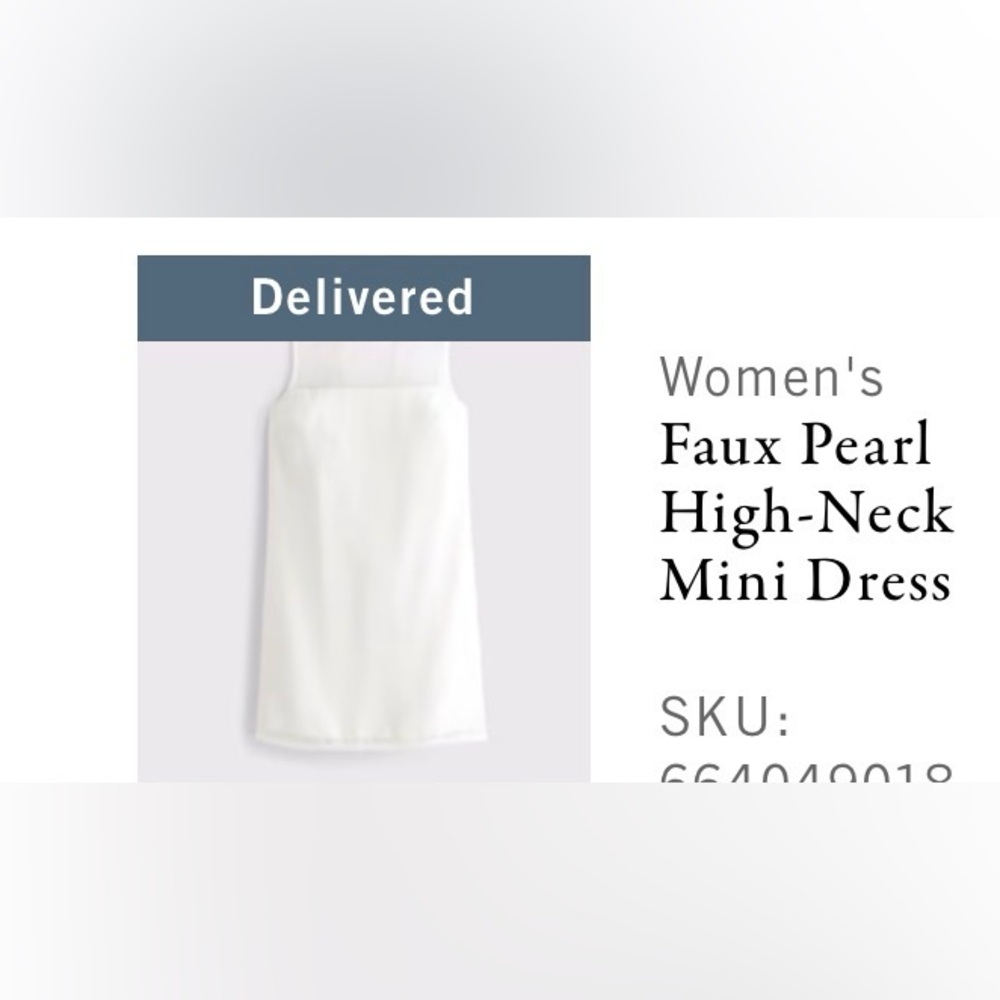 Abercrombie & Fitch White Faux Pearl High-Neck Mini Dress